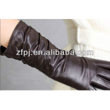 2014 guantes de cuero marrones largos del invierno caliente de las mujeres de la venta